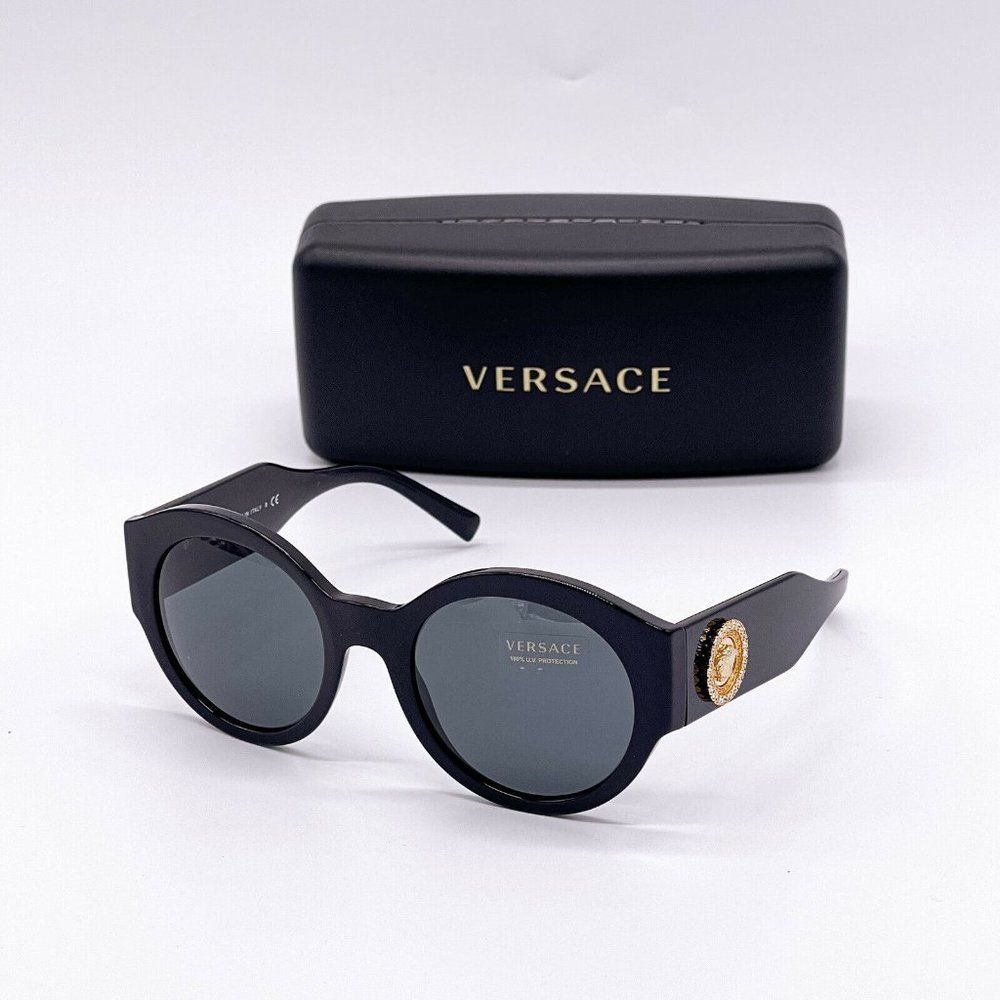 New Versace Women's Black Acetate Sunglasses